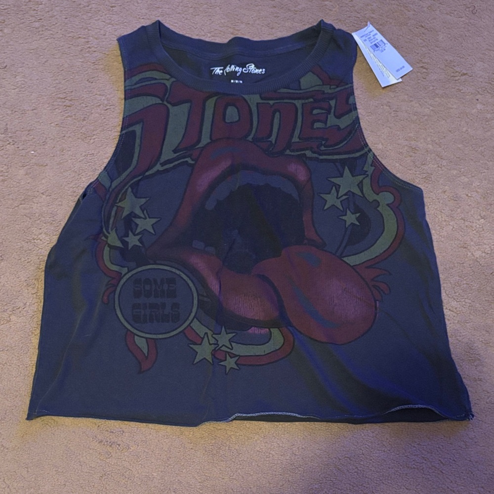 The Rolling Stones Black and Red Graphic Tank